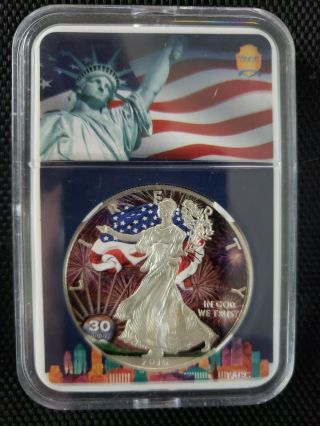2016 Colored Painted American Eagle 1 Oz Silver Dollar In Ngc Graded Type Slab