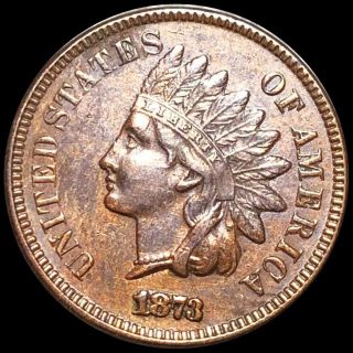 1873 Indian Head Penny Closely Uncirculated High End Copper Philly Cent No Res
