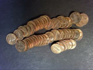 1959 D Bu Lincoln Cent Roll - Uncirculated - Copper Penny Roll