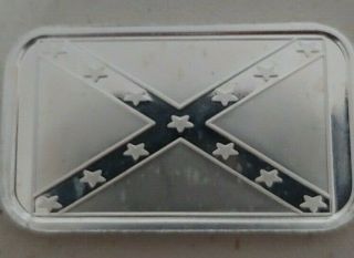 1998 Silvertowne Confederate Flag 1 - Oz.  999 Silver Art Bar