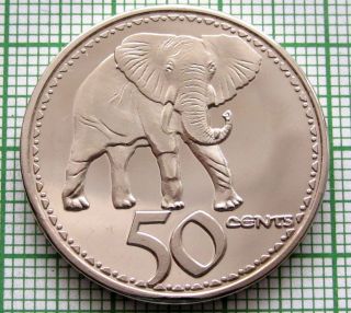Rhodesia 2018 50 Cents,  African Elephant,  Unusual