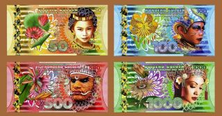 Set Netherlands Indies (indonesia) 50;100;500;1000 Gulden,  2016 Polymer,  Unc