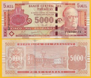 Paraguay 5000 Guaranies P - 223c 2010 Unc Banknote