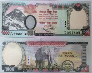 Nepal 1000 1,  000 Rupees 2016 / 2017 P Date Rastra Au - Unc