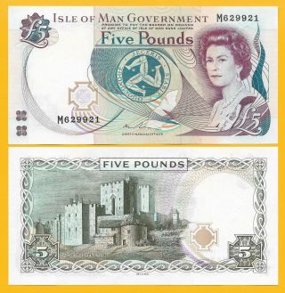 Isle Of Man 5 Pounds P - 48 2015 Unc Banknote