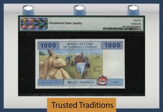 TT PK 207Uc 2002 CENTRAL AFRICAN STATES CAMEROUN 1000 FRANCS PMG 66Q SOLE GRADED 2
