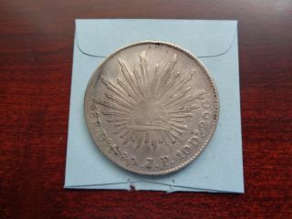 1880 Do Jp Durango Mexico 8 Reales Silver Coin