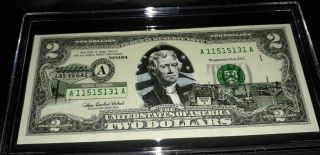 2003 Nevada State Overprint Uncirculated $2 Two Dollar Bill Acrylic Case