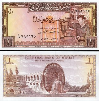 Syria 1 Pound,  1978 (ah 1398),  Unc,  P - 93d