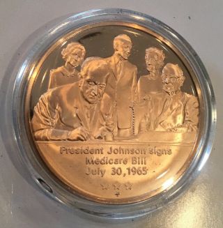 President Lyndon B Johnson Signs Medicare Bill Coin Medal