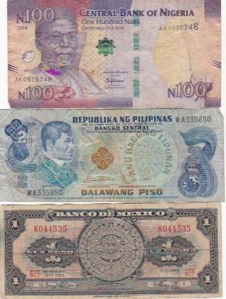 7 1915 - 2014 Circulated Notes From All Over