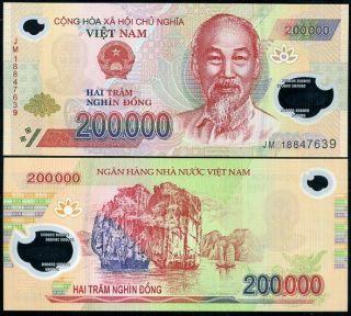 Vietnam 200,  000 200000 Dong 2018 P 123 Date Unc