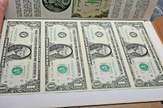 1988 Uncut Sheet Of 4 $1 One Dollar Federal Reserve Note - F District Atlanta