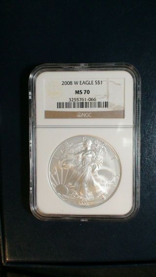 2008 W American Silver Eagle Ngc Ms70 Perfect $1 Coin Starts At 99 Cents
