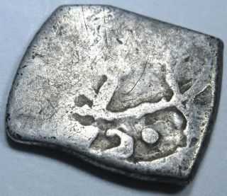 1600 ' s Spanish Silver 1/2 Real Piece of 8 Colonial Era Pirate Treasure Cob Coin 2