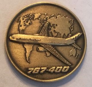 Small Boeing 767 - 400 Aircraft Token Coin Medal Medal Aviation Airplane Flight