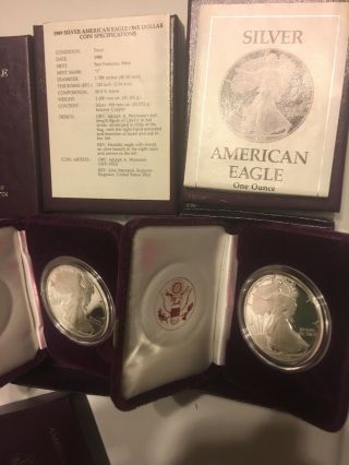 1989 S Silver Proof American Eagle Dollar Us $1