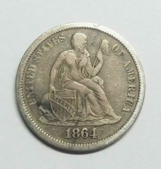 U.  S.  1864 S Seated Liberty Dime
