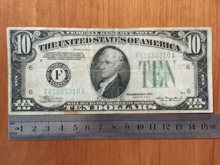 Us $10.  00 Federal Reserve Note Series 1934a P 430da.  - Fill A Space