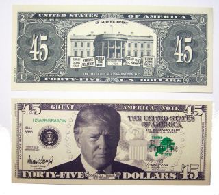 100 Bills Of Fake Trick Donald Trump 45 Dollar Bill Play Novelty Money Dollars