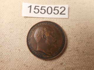 1902 Great Britain Half Penny Raw Collector Grade Coin - 155052
