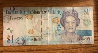 Cayman Islands 1 Dollar Bill Kyd Cayman Islands Monetary Authority Currency