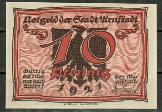 Germany (weimar Republic) 10 Pfennig Notgeld,  1921,  Unc World Currency