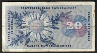 20 Francs From Switzerland 1960 2