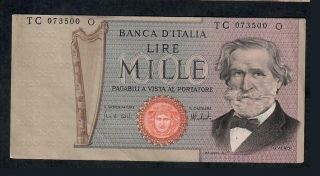 1000 Lire From Italy 1975 Vf