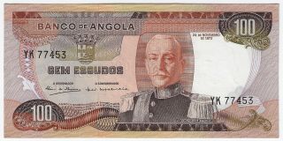 Banco De Angola 1972 Issue 100 Escudos Pick 101 Foreign World Banknote