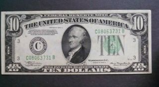 1934a $10 Federal Reserve Note Philadelphia Bright