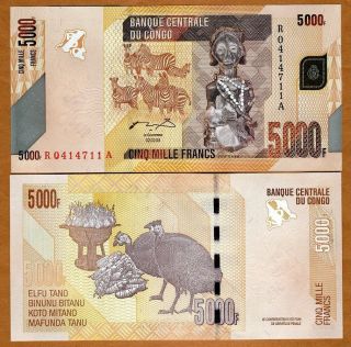 Congo D.  R. ,  5000 (5,  000) Francs,  2005 (2012),  P - 102,  Unc