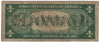 Series 1935 - A United States $1 One Dollar Hawaii Emergency Silver Certificate 2