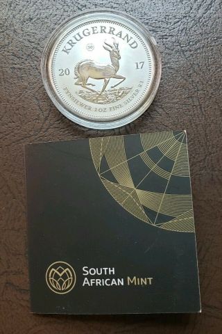 2017 Silver Krugerrand 1 Oz South African With Capsule