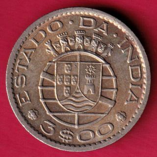 Portuguese India Goa - 1959 - Three Escudo - Rare Coin Z77