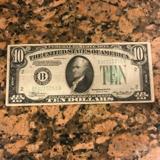 $10 1934a Star Federal Reserve Of York Series A Ten Dollar