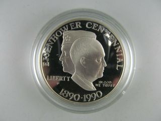 1990 - P Eisenhower Commemorative Proof Dollar in OGP - - GREAT SILVER COIN 2