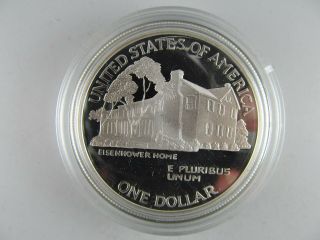 1990 - P Eisenhower Commemorative Proof Dollar in OGP - - GREAT SILVER COIN 3
