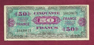 France 50 Francs 1944 Allied Military Certificate 59430671 - Wii Issue Banknote
