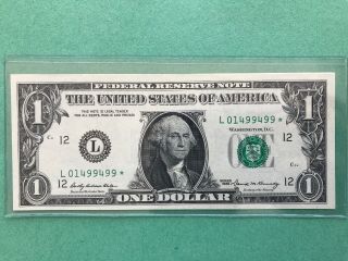 1969 Star Note $1 Dollar Bill (san Francisco L) Uncirculated