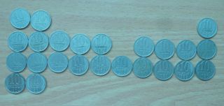 Ussr 24 Coins Of 10 Kopecks From 1961 To 1991.  All Years Are Different.