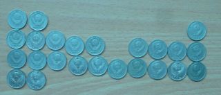 USSR 24 coins of 10 kopecks from 1961 to 1991.  All years are different. 4