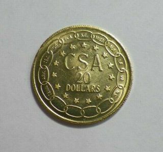 1861 Confederate States Of America 20 Dollar Coin Token Fantasy Csa