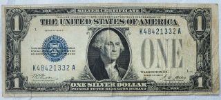 Circulated 1928 - A $1.  00 Silver Certificate Funny Back Blue Seal Note One Dollar