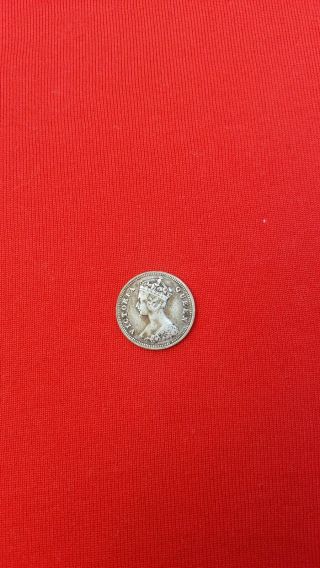 1892 Hong Kong 10 Cents Queen Victoria Silver Coin