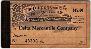 Merchant Scrip: Coupon Booklet: Delta Mercantile Company,  Parkin,  Arkansas Ar