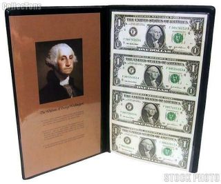 Uncut Sheet Of Four $1 Bills In Display Folder,  Series 2003 A