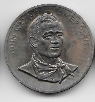 Vintage Exonumia Large Token/medal: John Wayne American Riding Horseback 1 5/16 "