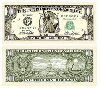 Million Dollar Bill Notes - Statue Of Liberty - Set Of 100