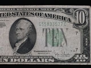 1934 C $10 Federal Reserve Note